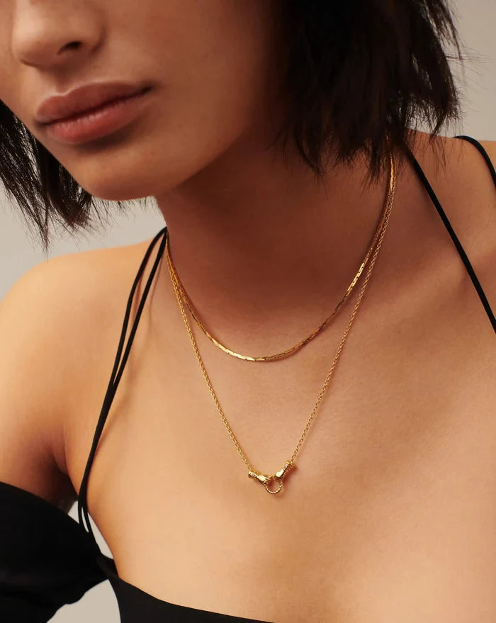 Harris Reed In Good Hands Mini Pendant Slider Necklace | 18ct Gold Plated/Cubic Zirconia & Black Onyx Necklaces Missoma