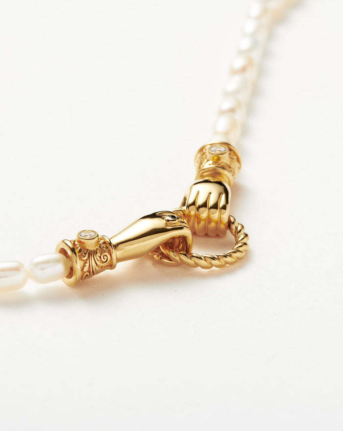 Harris Reed In Good Hands Pearl Bracelet | 18ct Gold Plated/Pearl & Black Onyx Bracelets Missoma
