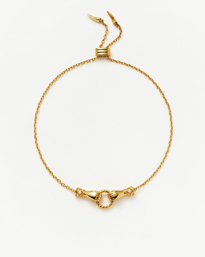 Harris Reed In Good Hands Slider Bracelet | 18ct Gold Plated/Cubic Zirconia & Black Onyx Bracelets Missoma