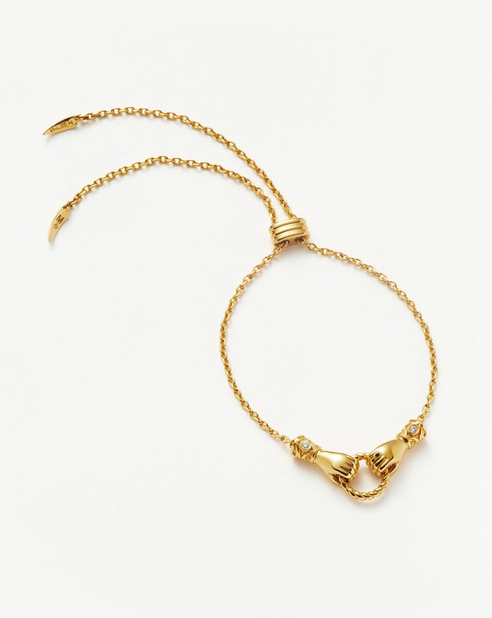 Harris Reed In Good Hands Slider Bracelet | 18ct Gold Plated/Cubic Zirconia & Black Onyx Bracelets Missoma