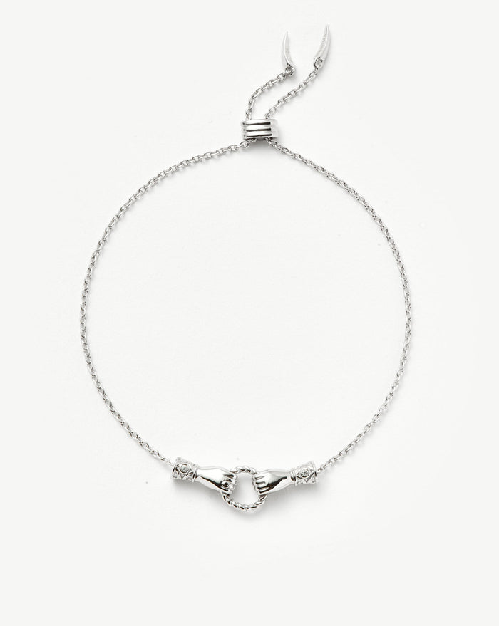 Harris Reed In Good Hands Slider Bracelet | Silver Plated/Cubic Zirconia & Black Onyx Bracelets Missoma