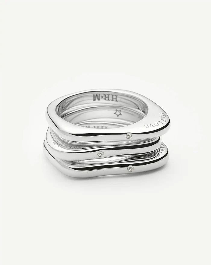 Harris Reed Self-Love Stacking Rings | Silver Plated/Cubic Zirconia Rings Missoma
