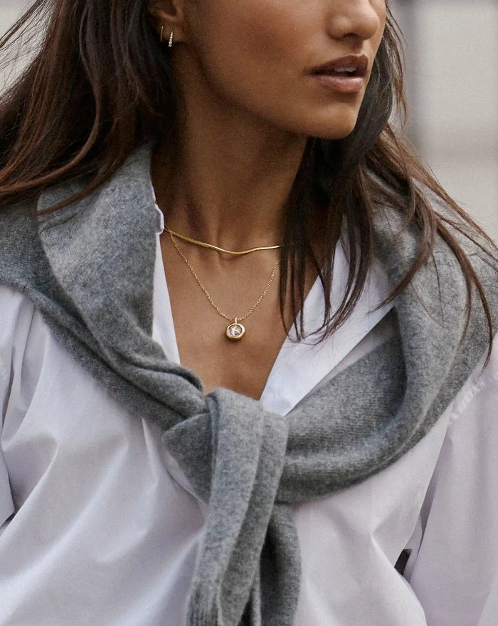 Harris Reed Taking Flight Mini Pendant Necklace | 18ct Gold Plated/Crystal Quartz, Cubic Zirconia Necklaces Missoma