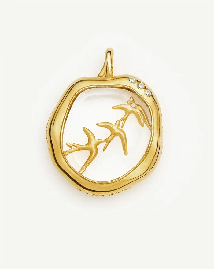 Harris Reed Taking Flight Pendant | 18ct Gold Plated/Crystal Quartz,Cubic Zirconia Charms & Pendants Missoma