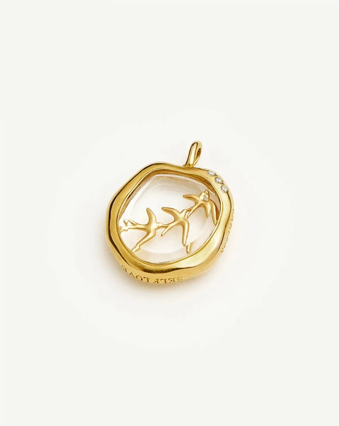 Harris Reed Taking Flight Pendant | 18ct Gold Plated/Crystal Quartz,Cubic Zirconia Charms & Pendants Missoma