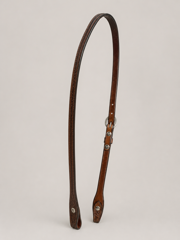 Headstall - HS61 - 1/2" Antiqued Basket Split Ear