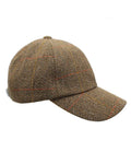 Autumn Leaf Coloured Heather Callow Derby Tweed Baseball Cap on white background #colour_autumn-leaf