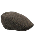Brown Check Coloured Heather Marston Budget Tweed Flat Cap on white background #colour_brown-check