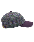 Thistle Coloured Heather Rosalie Harris Tweed Baseball Cap on white background #colour_thistle
