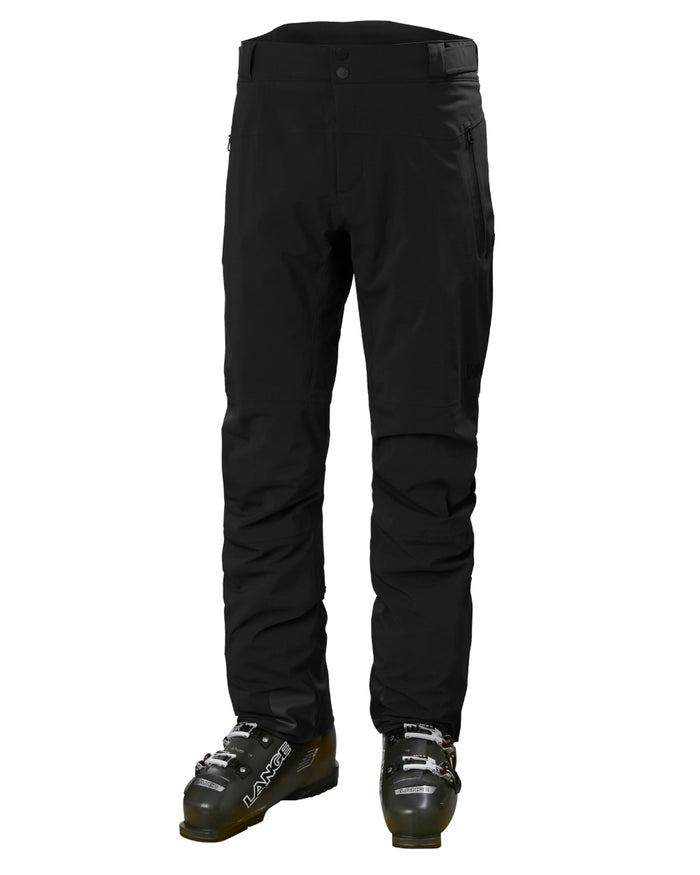 Black Coloured Helly Hansen Mens Alpha Lifaloft Insulated Ski Pants on white background #colour_black