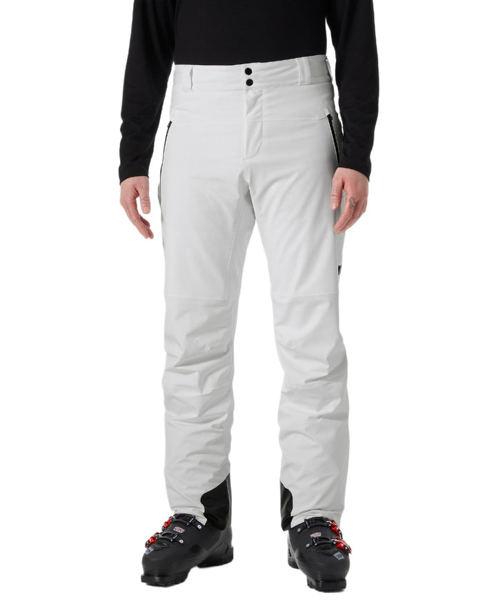 White Coloured Helly Hansen Mens Alpha Lifaloft Insulated Ski Pants on white background #colour_white