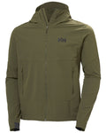 Utility Green Coloured Helly Hansen Mens Blaze Hooded Softshell Jacket on white background #colour_utility-green