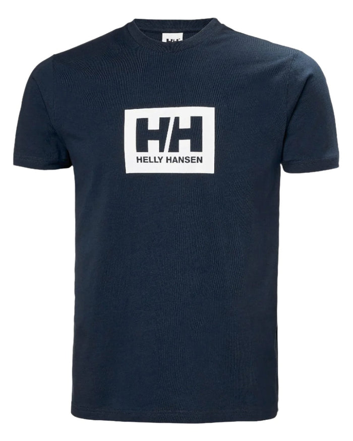 Navy Helly Hansen Mens Box T-Shirt 2.0 on white background #colour_navy