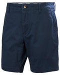 Navy coloured Helly Hansen Mens Bryggen Chino Shorts on white background #colour_navy