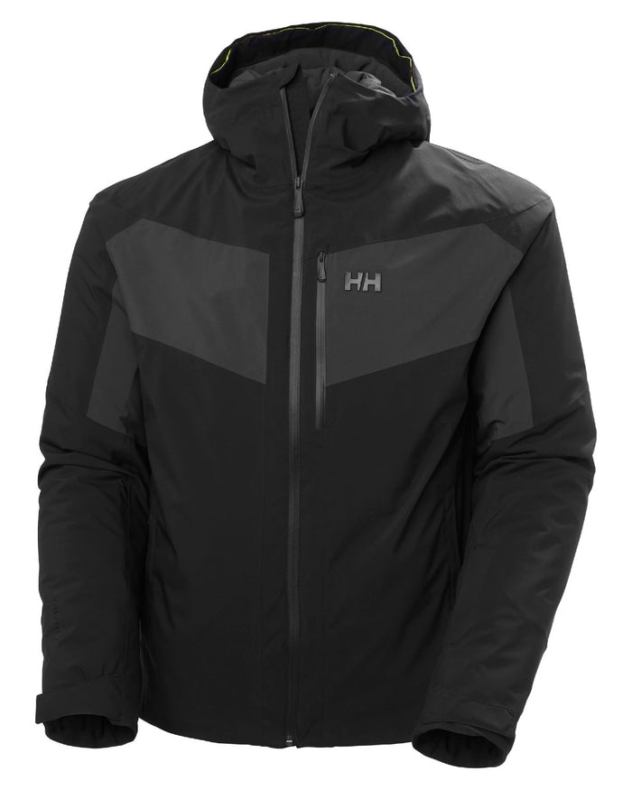 Black Coloured Helly Hansen Mens Carv Lifaloft 2.0 Jacket on white background #colour_black