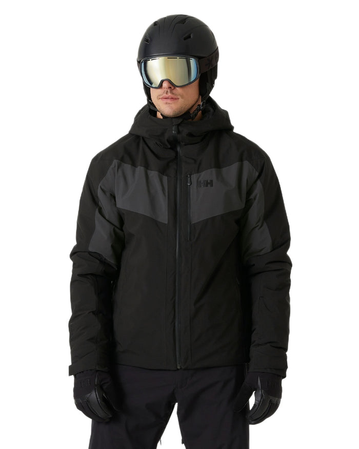 Black Coloured Helly Hansen Mens Carv Lifaloft 2.0 Jacket on white background #colour_black