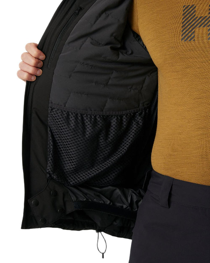 Black Coloured Helly Hansen Mens Carv Lifaloft 2.0 Jacket on white background #colour_black