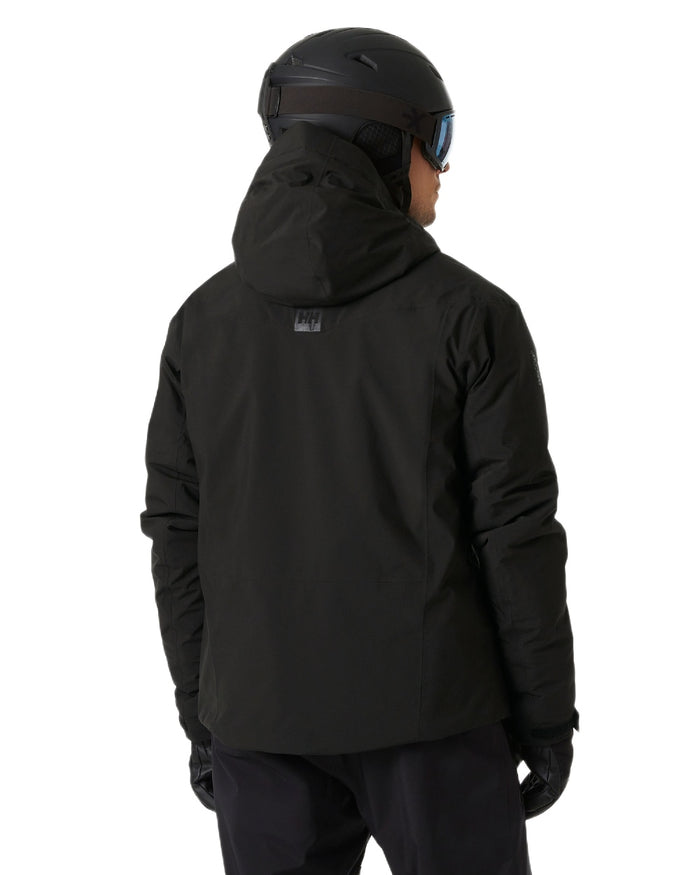 Black Coloured Helly Hansen Mens Carv Lifaloft 2.0 Jacket on white background #colour_black