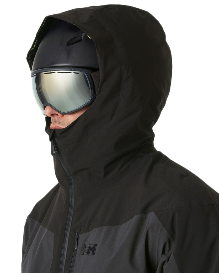 Black Coloured Helly Hansen Mens Carv Lifaloft 2.0 Jacket on white background #colour_black