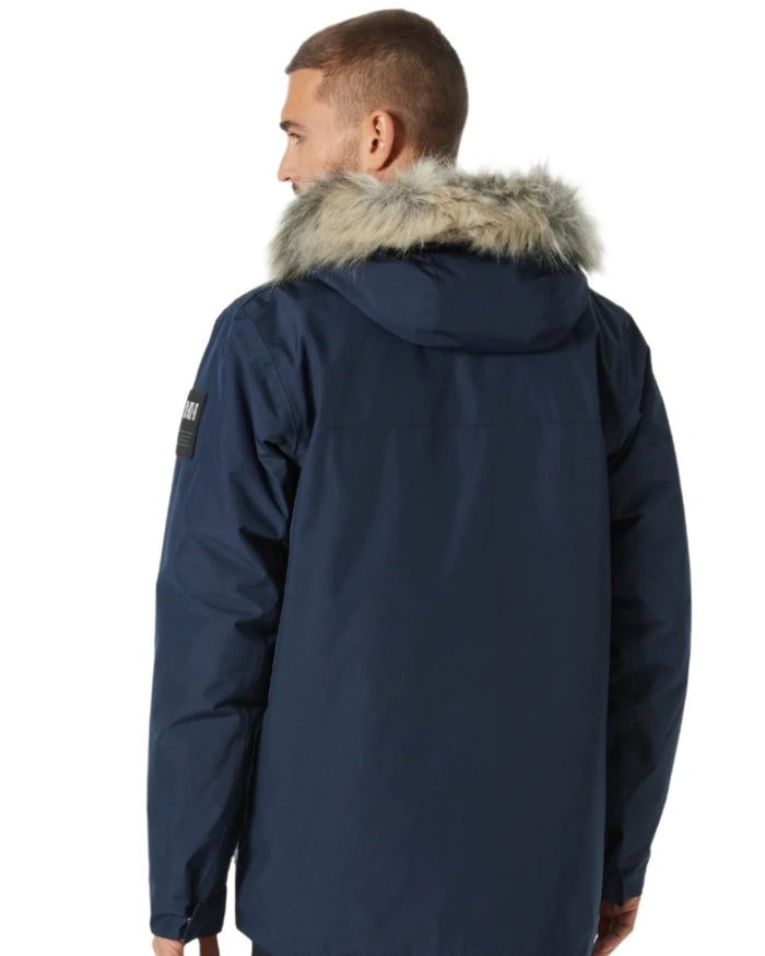 Navy coloured Helly Hansen Mens Coastal 3.0 Parka on white background #colour_navy