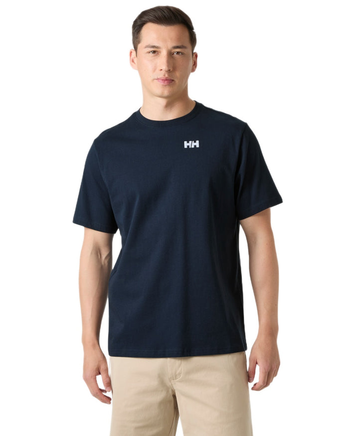 Navy coloured Helly Hansen Mens Core Graphic T-Shirt 2.0 on white background #colour_navy