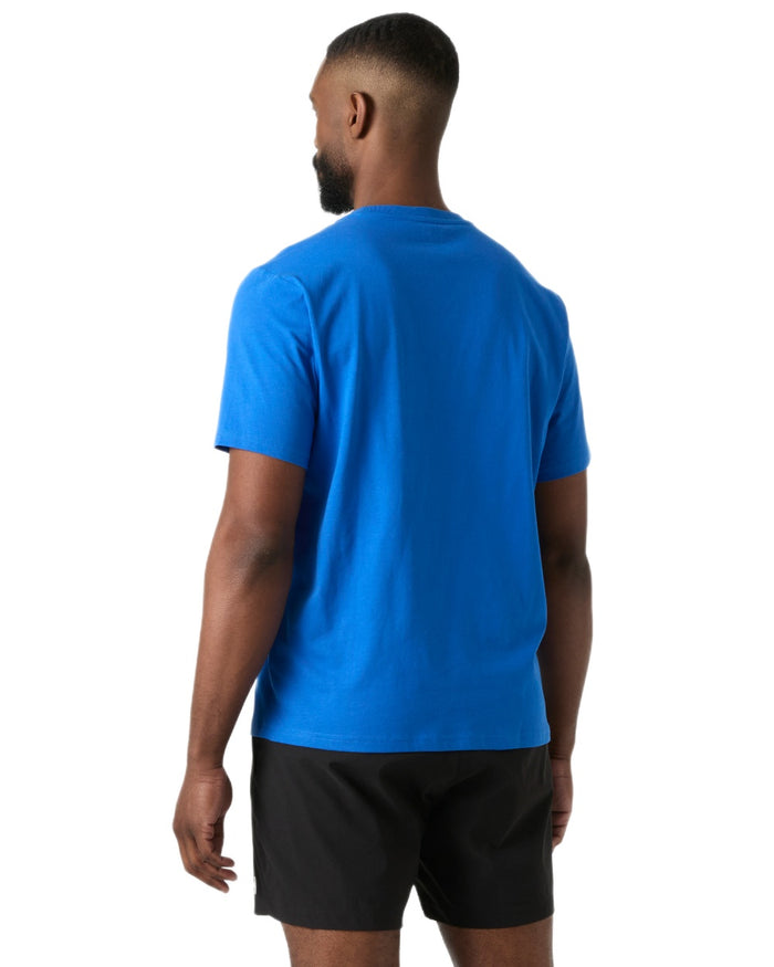 Cobalt coloured Helly Hansen Mens Core Graphic T-Shirt 2.0 on white background #colour_cobalt