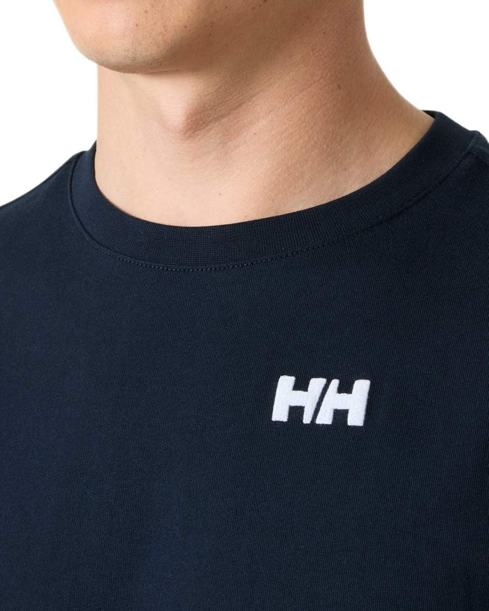 Navy coloured Helly Hansen Mens Core Graphic T-Shirt 2.0 on white background #colour_navy