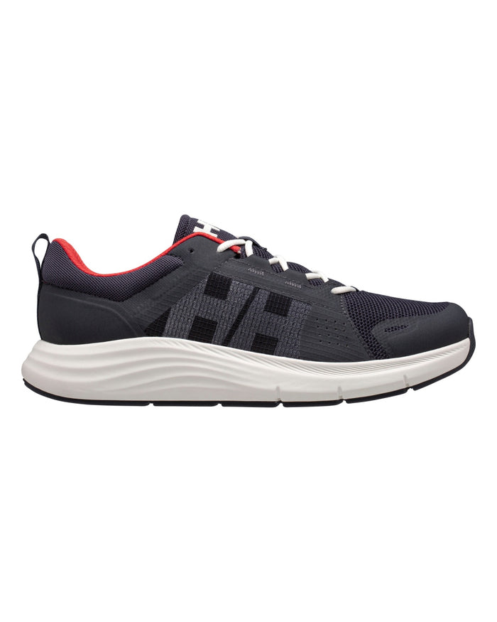 Navy Red Alert Coloured Helly Hansen Mens HP Ahiga EVO 5 Marine Lifestyle Shoes on white background #colour_navy-red-alert
