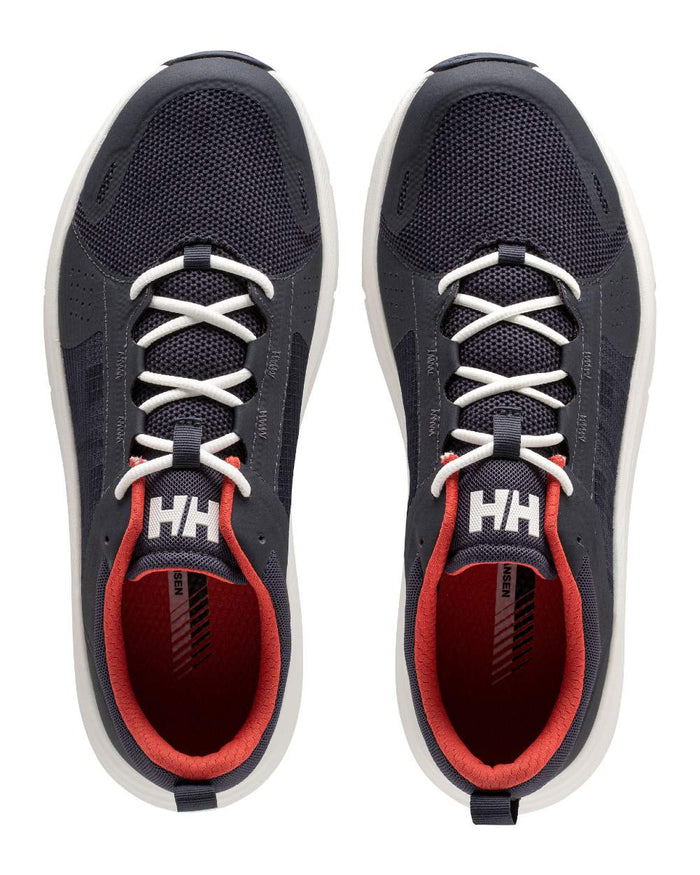 Navy Red Alert Coloured Helly Hansen Mens HP Ahiga EVO 5 Marine Lifestyle Shoes on white background #colour_navy-red-alert