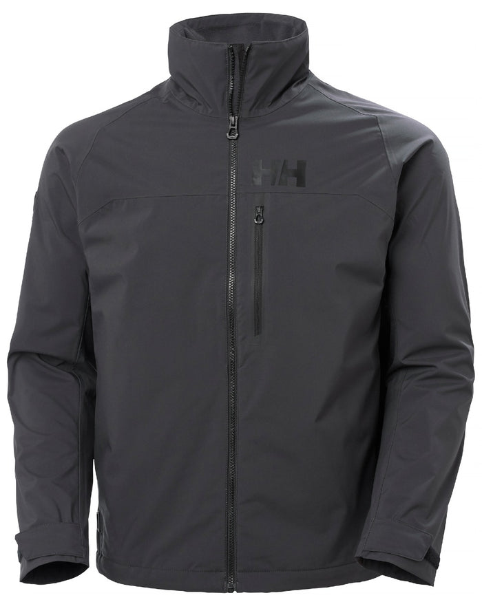 Ebony coloured Helly Hansen Mens HP Racing Lifaloft Jacket on white background #colour_ebony