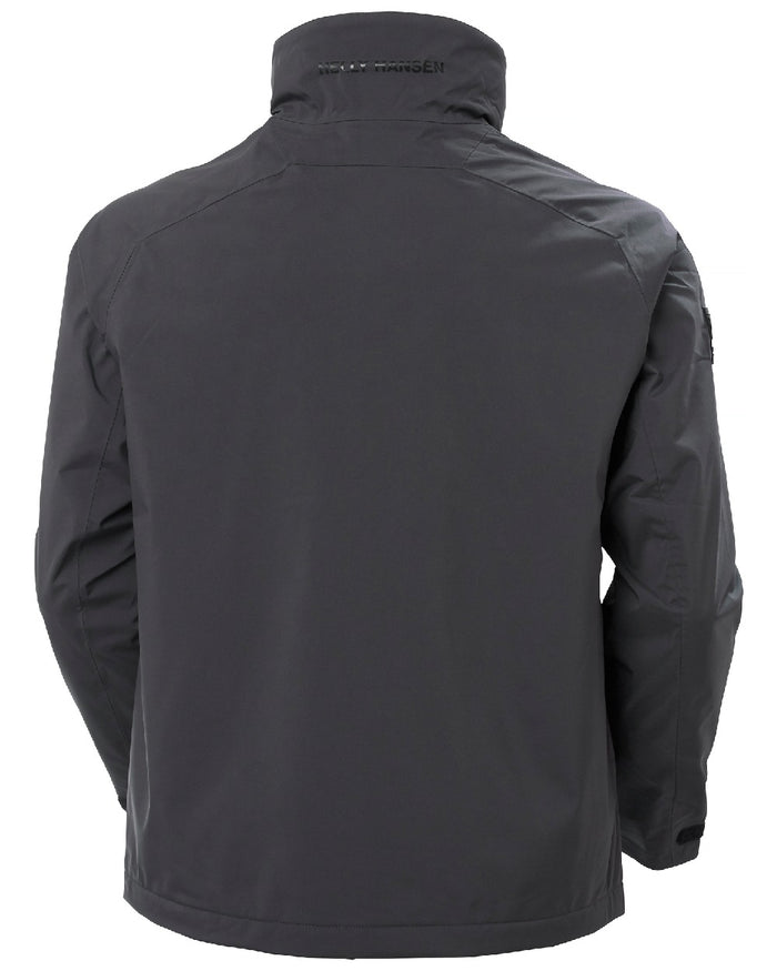 Ebony coloured Helly Hansen Mens HP Racing Lifaloft Jacket on white background #colour_ebony