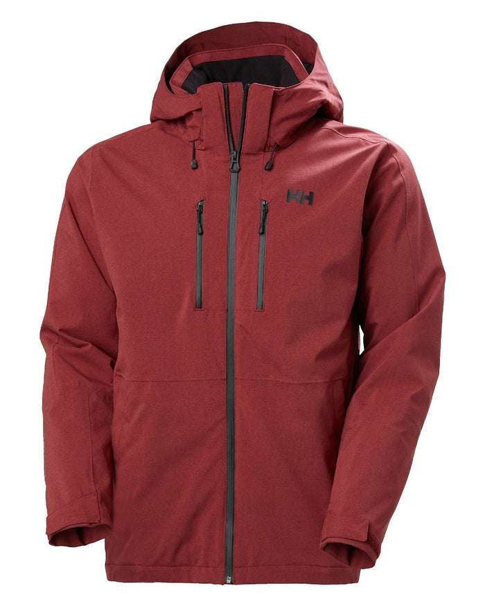 Mars Red Coloured Helly Hansen Mens Juniper 3.0 Jacket on white background #colour_mars-red