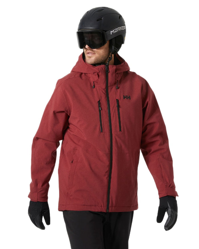 Mars Red Coloured Helly Hansen Mens Juniper 3.0 Jacket on white background #colour_mars-red