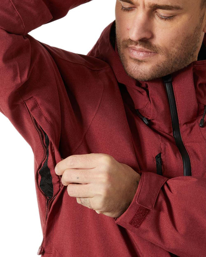 Mars Red Coloured Helly Hansen Mens Juniper 3.0 Jacket on white background #colour_mars-red