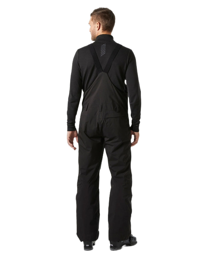 Black Coloured Helly Hansen Mens Legendary Insulated Bib Pants on white background #colour_black
