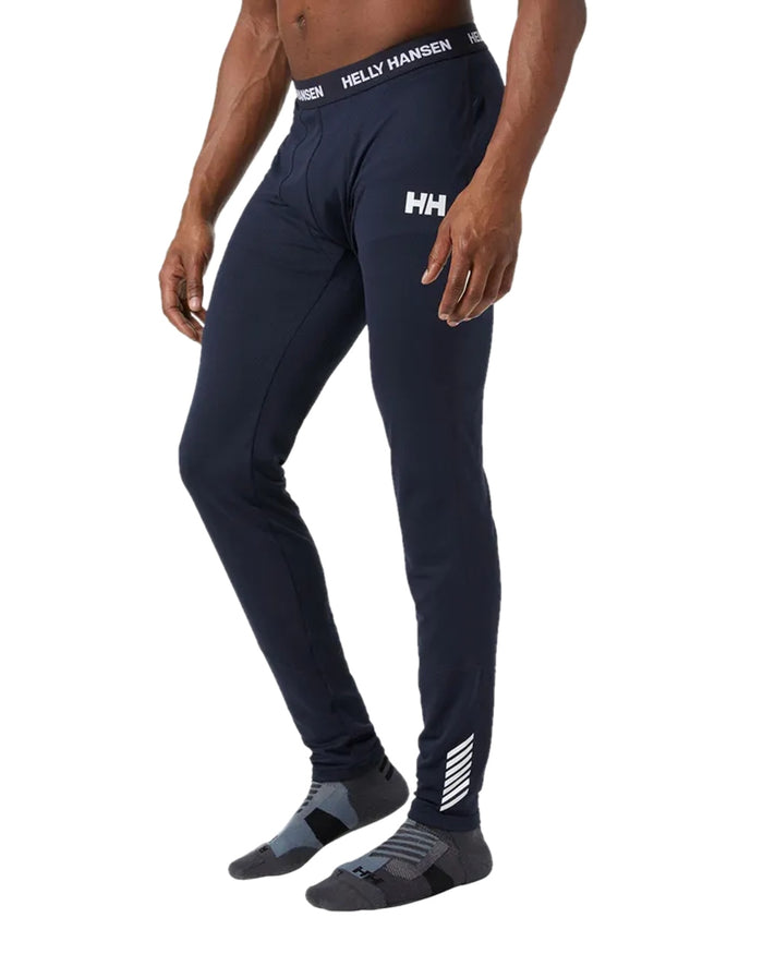 Navy Coloured Helly Hansen Mens Lifa Active Base Layer Pants on white background #colour_navy