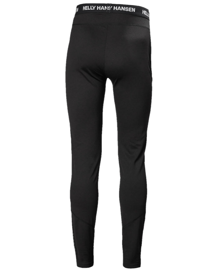 Black Coloured Helly Hansen Mens Lifa Active Base Layer Pants on white background #colour_black