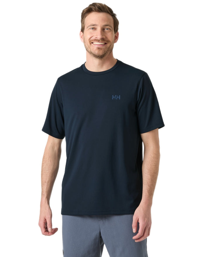 Navy coloured Helly Hansen Mens Lifa Active Solen T-Shirt on white background #colour_navy