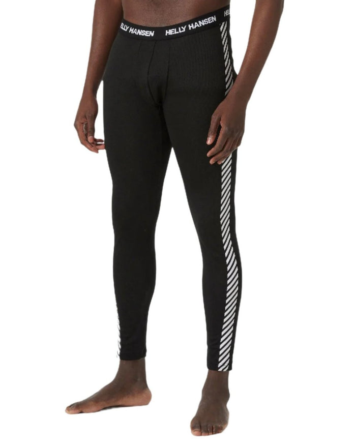 Black Coloured Helly Hansen Mens Lifa Lightweight Base Layer Pants on white background #colour_black