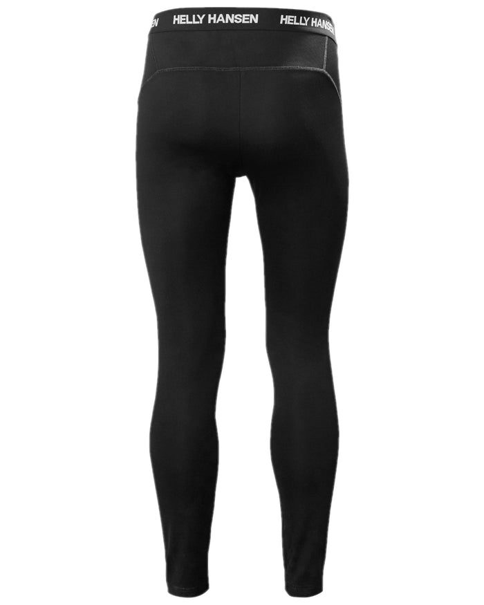 Black Coloured Helly Hansen Mens Lifa Lightweight Base Layer Pants on white background #colour_black