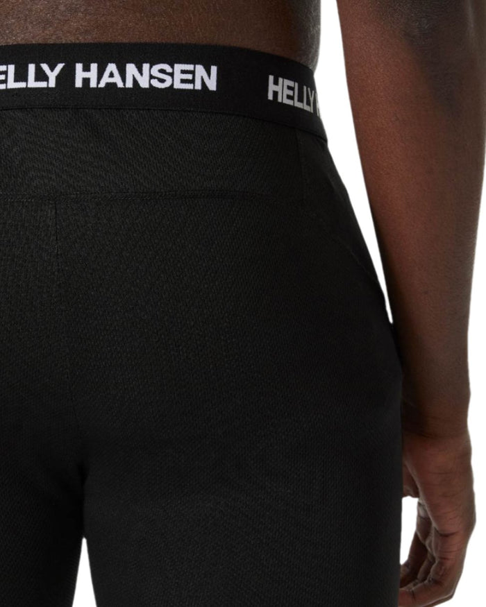 Black Coloured Helly Hansen Mens Lifa Lightweight Base Layer Pants on white background #colour_black