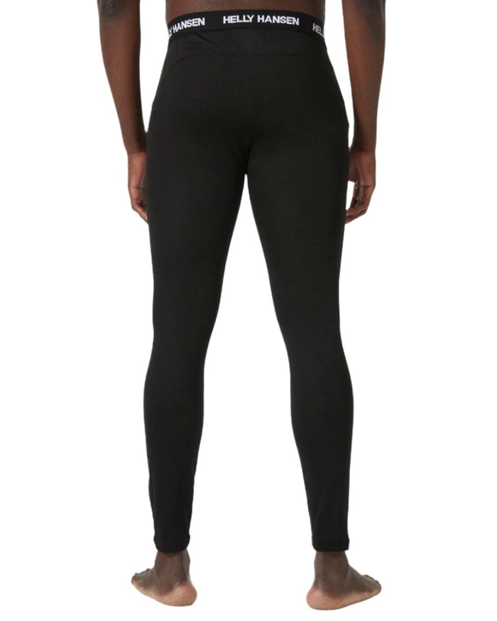 Black Coloured Helly Hansen Mens Lifa Lightweight Base Layer Pants on white background #colour_black
