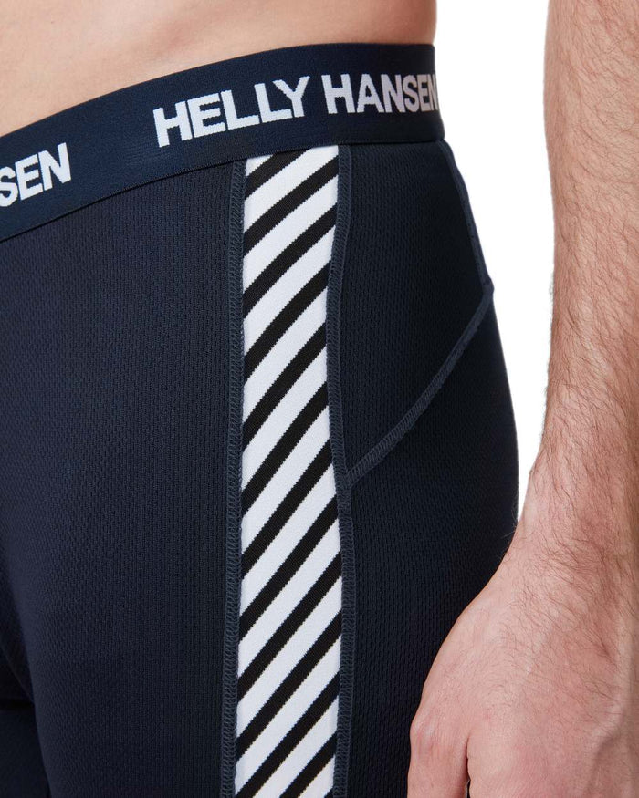Navy Coloured Helly Hansen Mens Lifa Lightweight Base Layer Pants on white background #colour_navy