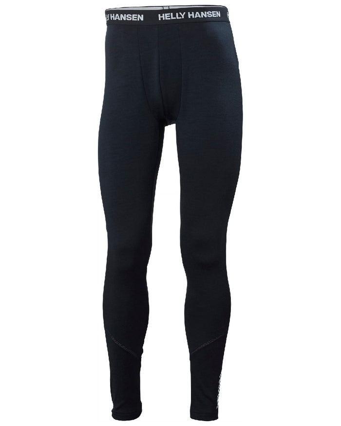 Navy Coloured Helly Hansen Mens Lifa Merino Midweight 2-In-1 Base Layer Pants on white background #colour_navy