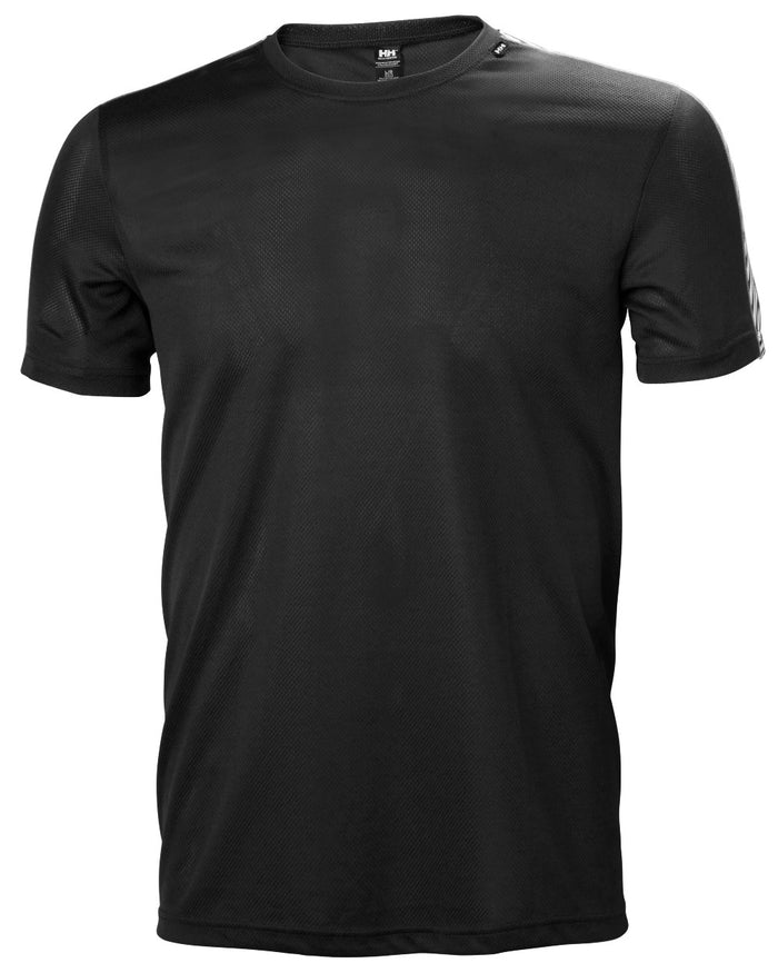 Black coloured Helly Hansen Mens HH LIFA T-Shirt on white background #colour_black