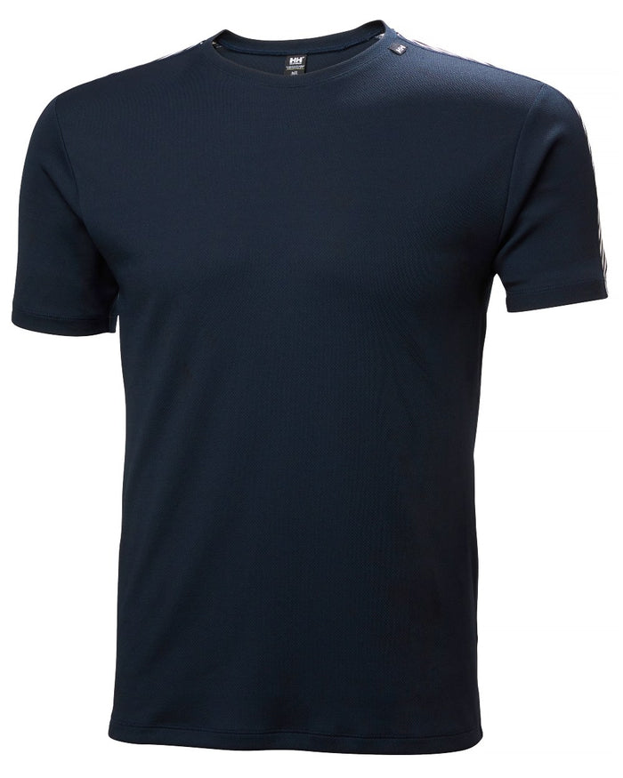 Navy coloured Helly Hansen Mens HH LIFA T-Shirt on white background #colour_navy