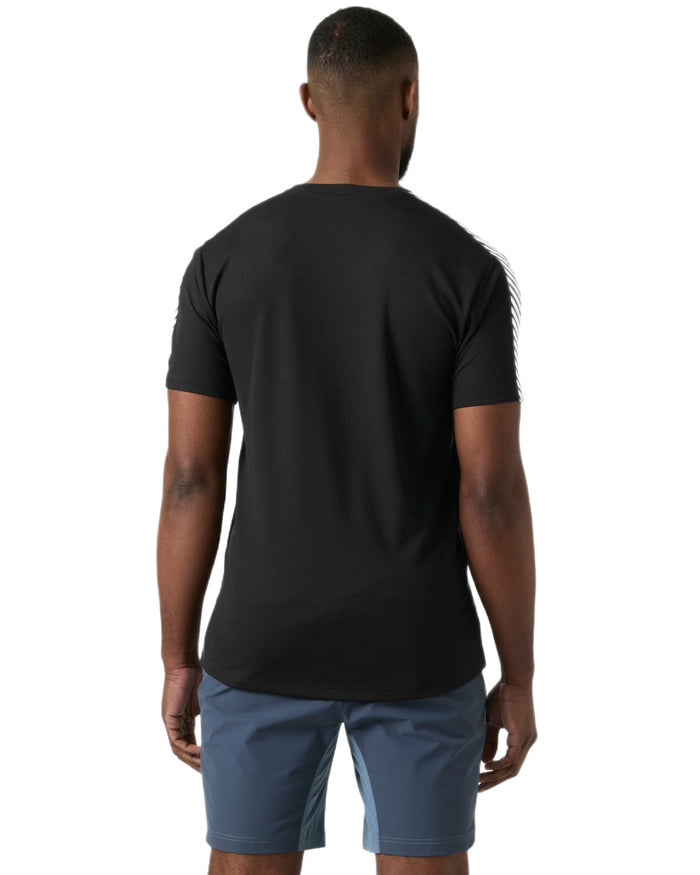 Black coloured Helly Hansen Mens HH LIFA T-Shirt on white background #colour_black
