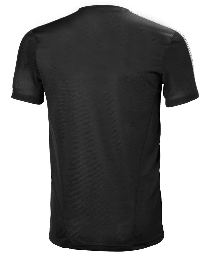 Black coloured Helly Hansen Mens HH LIFA T-Shirt on white background #colour_black
