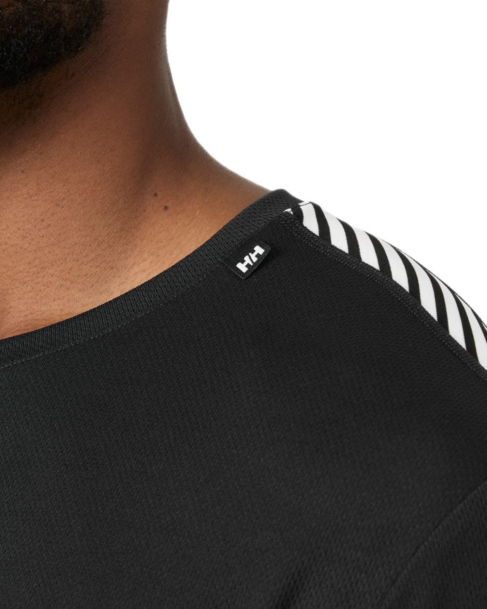 Black coloured Helly Hansen Mens HH LIFA T-Shirt on white background #colour_black