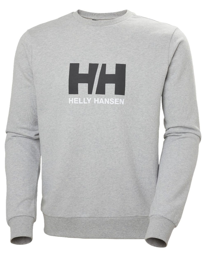 Grey Melange coloured Helly Hansen Logo Crew Sweatshirt 2.0 on white background #colour_grey-melange